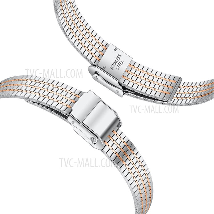 14mm Seven Beads Stainless Steel Watch Band Replacement Strap with Durable Clasp for Apple Watch Series 8 41mm / Series 7 41mm / SE 44mm / SE (2022) 44mm /  6 / 5 / 4 40mm / Series 3 / 2 / 1 38mm - Silver / Rose Gold
