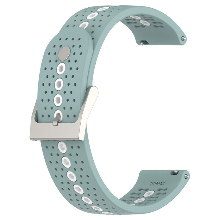 20mm Bi-color Silicone Watch Strap Wristband for Huawei Watch GT3 42mm/Samsung Galaxy Watch 42mm - Cyan/White