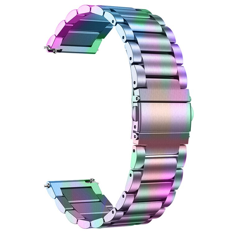 20mm Quick Release Watchband for Garmin Vivomove Luxe/Garminmove Luxe Stainless Steel Watch Strap with Folding Clasp - Colorful