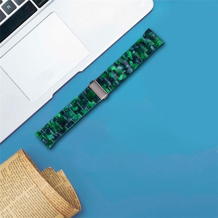20mm Resin Watch Band for Huawei Watch 2/Watch GT 2 42mm, Stainless Steel Buckle Replacement Strap - Matte Blackish Green