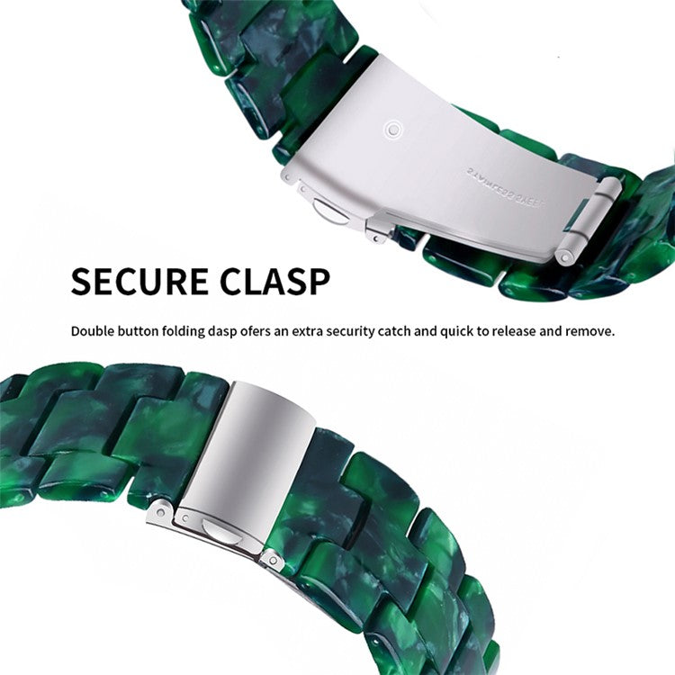 20mm Resin Watch Band for Huawei Watch 2/Watch GT 2 42mm, Stainless Steel Buckle Replacement Strap - Matte Blackish Green