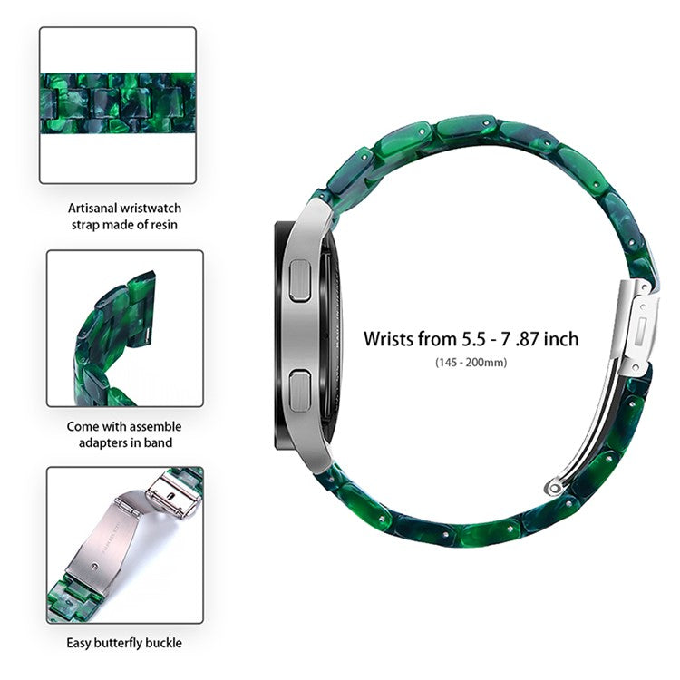 20mm Resin Watch Band for Huawei Watch 2/Watch GT 2 42mm, Stainless Steel Buckle Replacement Strap - Matte Blackish Green