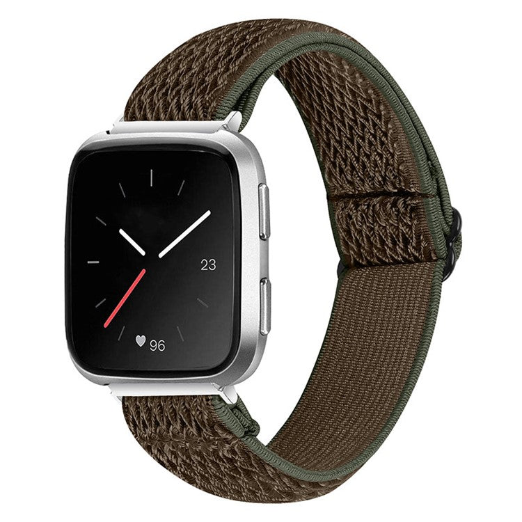 For Fitbit Versa 2 / Fitbit Versa/Versa Lite/Versa SE Universal Watch Band  Adjustable Elastic Watch Strap with Buckle - Brown