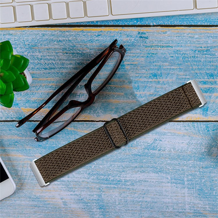 For Fitbit Versa 2 / Fitbit Versa/Versa Lite/Versa SE Universal Watch Band  Adjustable Elastic Watch Strap with Buckle - Brown