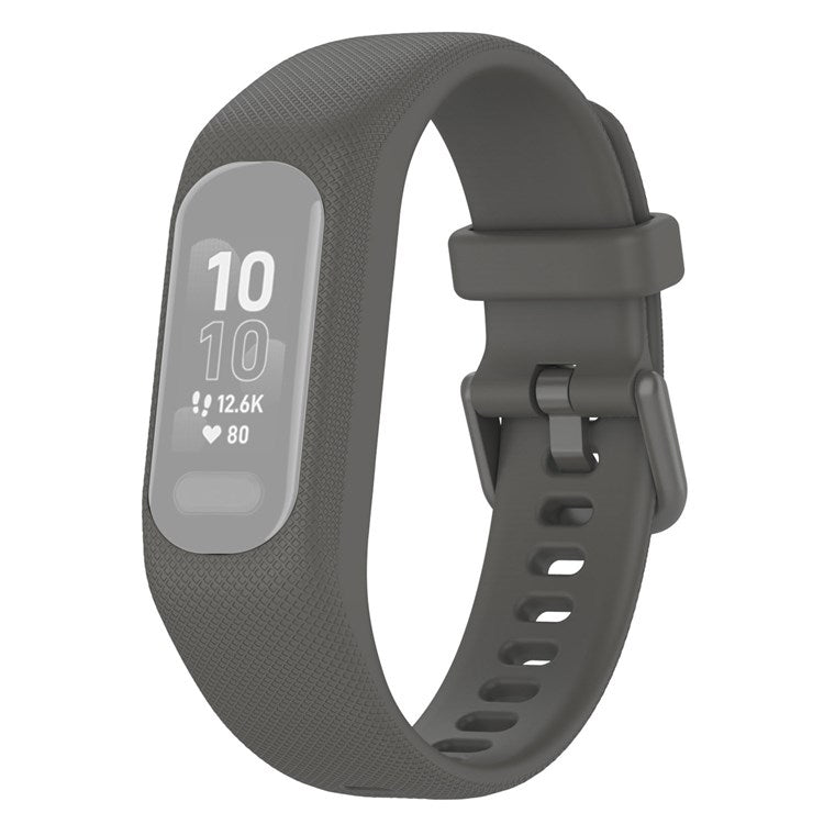 For Garmin Vivosmart 5 Armband Silicone Watch Strap with Case - Grey