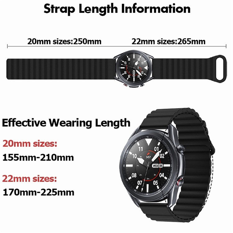 For Haylou RT / RT2 / GST / GS / RS3 / Huawei Watch 3 / Xiaomi Watch S1 / S1 Active, Magnetic Watch Band 22mm Universal Silicone Wrist Strap - Red
