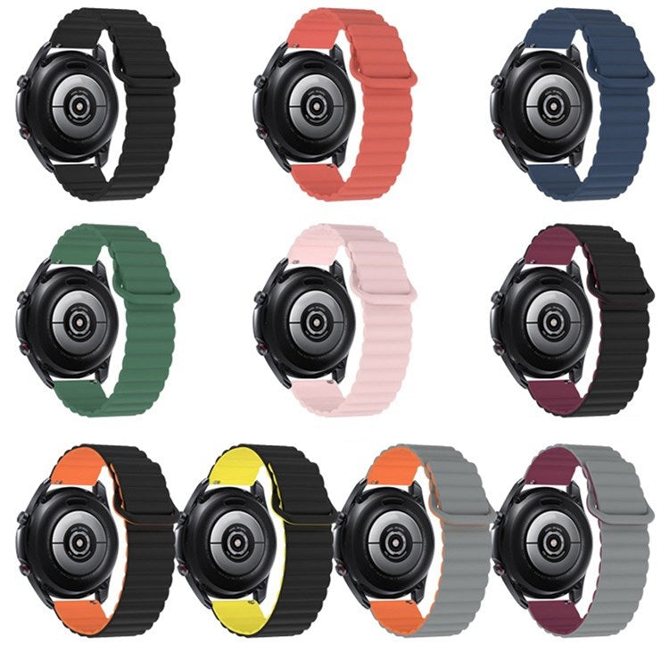 For Haylou RT / RT2 / GST / GS / RS3 / Huawei Watch 3 / Xiaomi Watch S1 / S1 Active, Magnetic Watch Band 22mm Universal Silicone Wrist Strap - Red