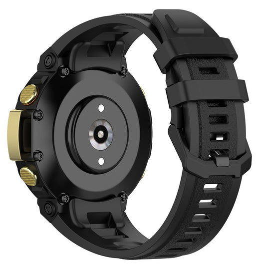 For Huami Amazfit T-Rex 2 Strap Replacement Universal 22mm Silicone Watch Band - Black