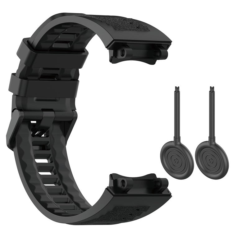 For Huami Amazfit T-Rex 2 Strap Replacement Universal 22mm Silicone Watch Band - Black