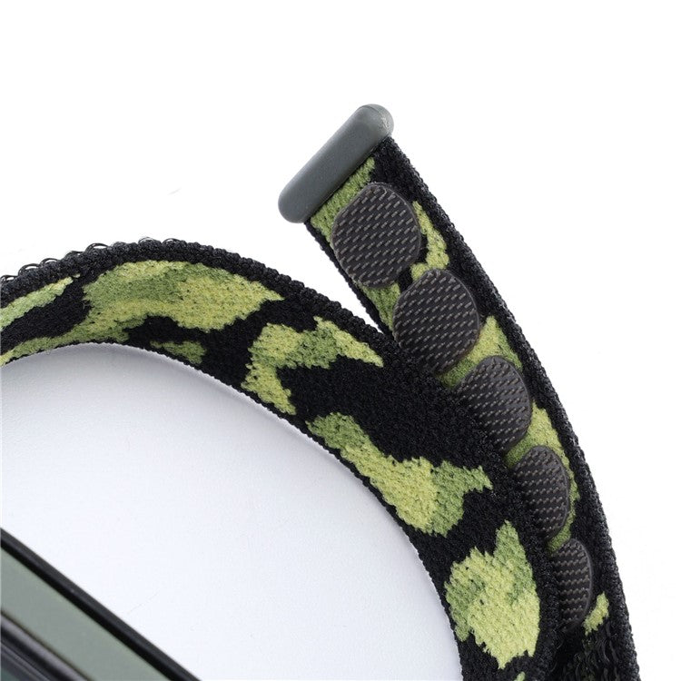 For Xiaomi Mi Band 5 / 6 / 7 Camouflage Nylon Adjustable Smart Watch Strap Replacement Wrist Band - Cyan