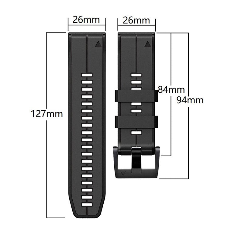 For Garmin Tactix 7 Pro / Fenix 7X / Fenix 6X Pro Silicone Wrist Strap Replacement Dual Color Smart Watch Band 26mm - Red / Black
