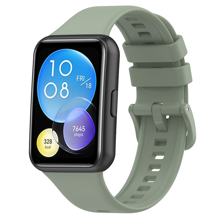 For Huawei Watch Fit 2 / Fit 2 Active / Classic / Elegant Silicone Watch Strap Soft Sport Replacement Watch Band - Light Green