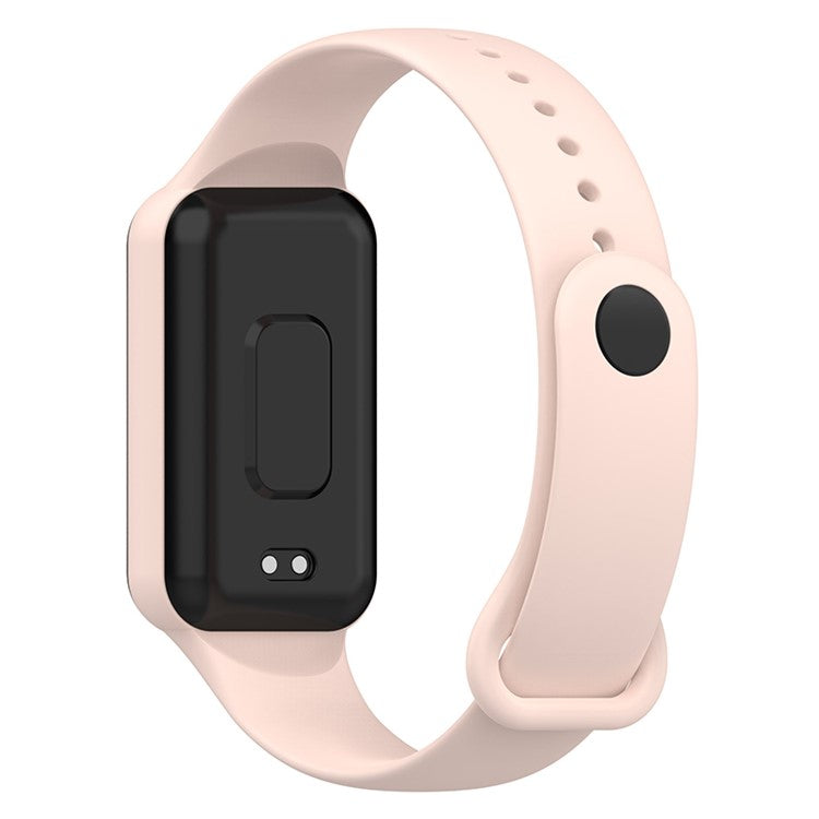 For Huami Amazfit Band 7 Strap TPE Watch Band with Protective Case - Light Pink