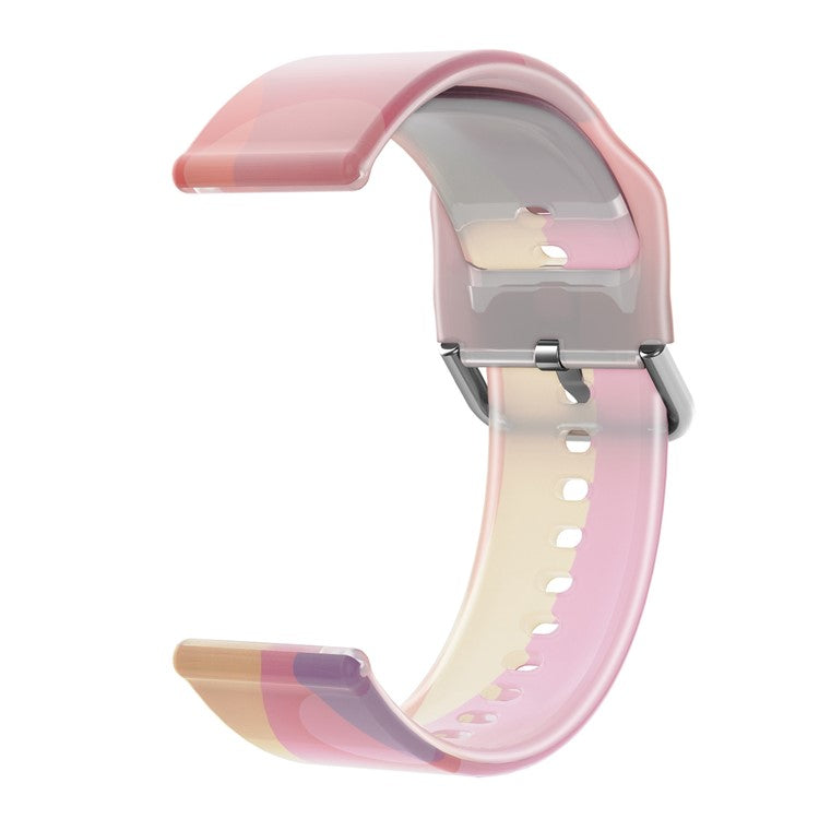 For Samsung Galaxy Watch6 40mm 44mm / Watch6 Classic 43mm 47mm / Watch 5 40mm 44mm / 5 Pro 45mm / Watch4 40mm 44mm Rainbow Color Watch Bands 20mm Silicone Silicone Wristbands Replacement Strap - Moonbeam