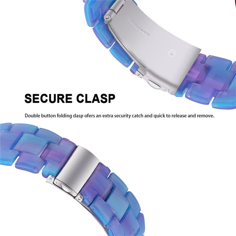 For Apple Watch Series 6 / 5 / 4 / SE / SE (2022) 40mm 3 Beads Resin Watch Band Strap Replacement with Transparent Watch Case - Blue Purple Mix
