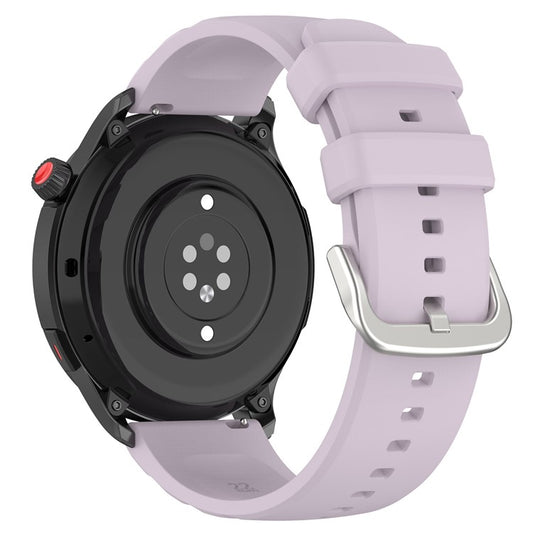 For Samsung Galaxy Watch3 45mm / TicWatch Pro 3 Lite / Mibro Watch X1 Silicone Watch Band 22mm Quick Release Wristband Replacement Strap - Light Purple