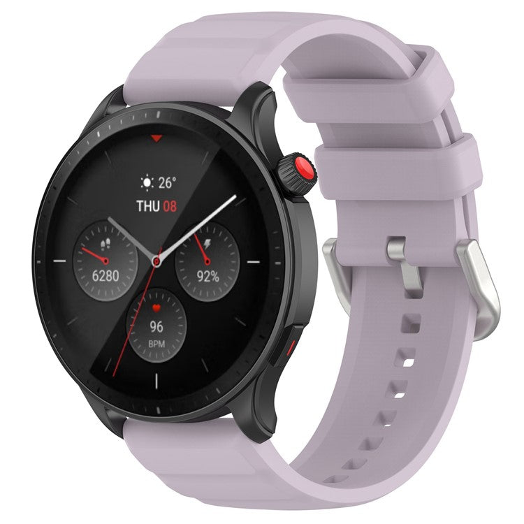 For Samsung Galaxy Watch3 45mm / TicWatch Pro 3 Lite / Mibro Watch X1 Silicone Watch Band 22mm Quick Release Wristband Replacement Strap - Light Purple