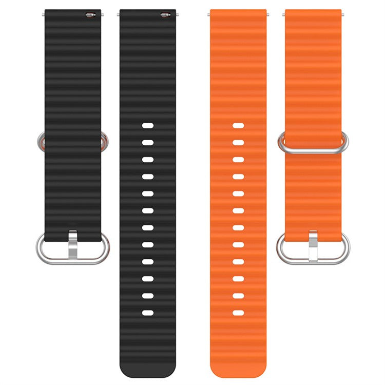 For Samsung Galaxy Watch3 41mm / 45mm / Huawei Watch GT / Polar Grit X Pro Dual Color Ocean Band 22mm Adjustable Sport Loop Silicone Strap Replacement - Orange / Black