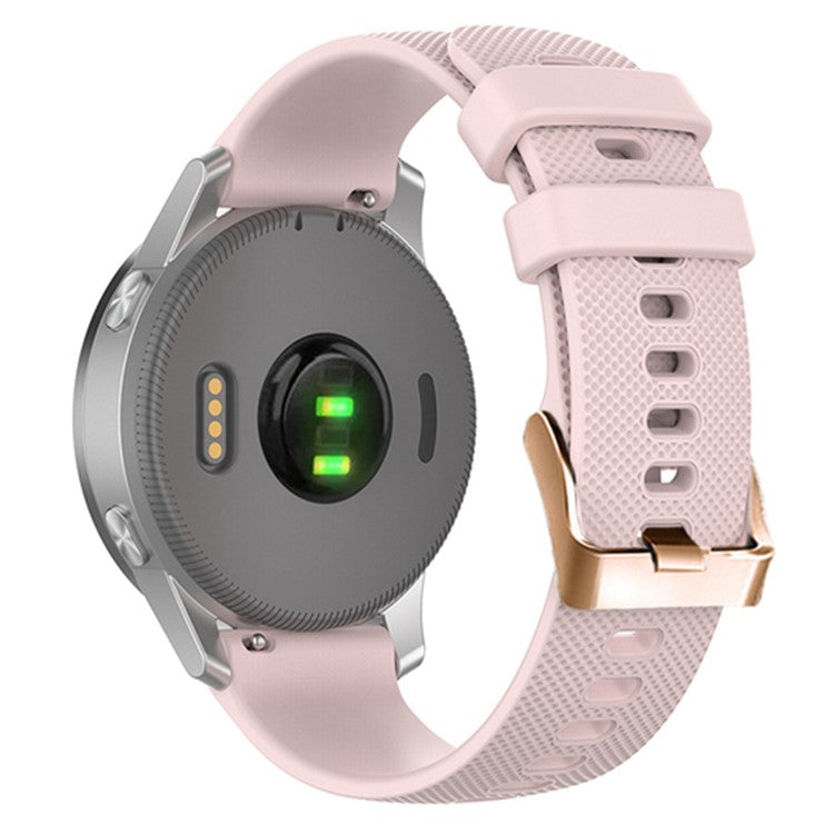 18mm Watch Band for Garmin Forerunner 265S / 255S / Venu 2S Textured Silicone Replacement Watch Strap - Pink