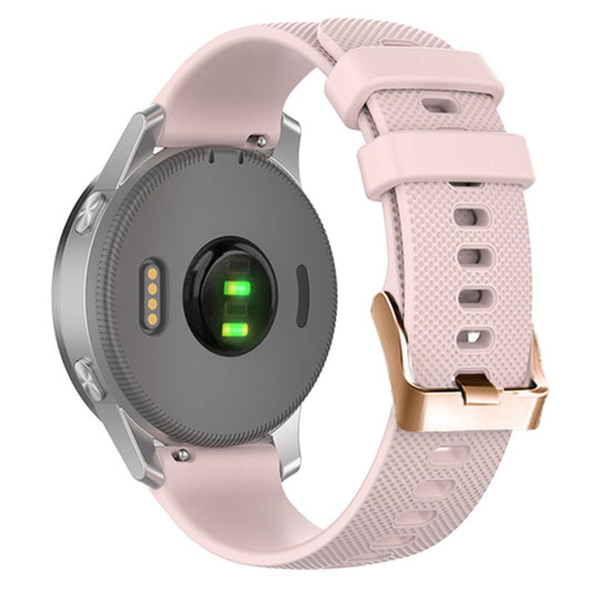 18mm Watch Band for Garmin Forerunner 265S / 255S / Venu 2S Textured Silicone Replacement Watch Strap - Pink