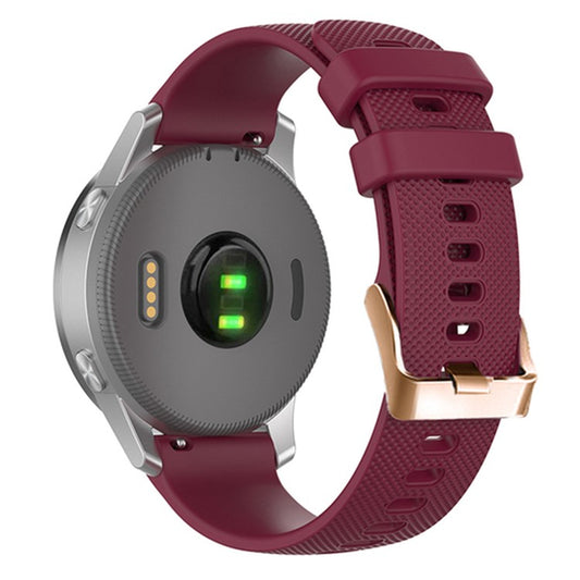 18mm Watch Band for Garmin Forerunner 265S / 255S / Venu 2S Textured Silicone Replacement Watch Strap - Wine Red