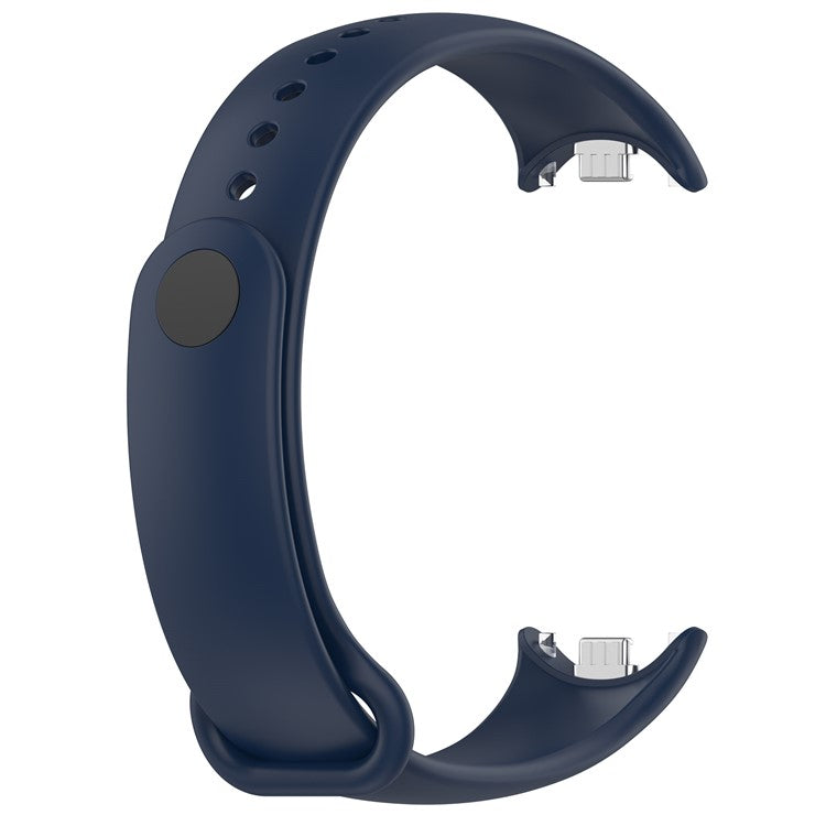 For Xiaomi Smart Band 9 NFC / Band 9 / Band 8 NFC / Band 8 Silicone Watch Bands Strap with Metal Connector - Midnight Blue