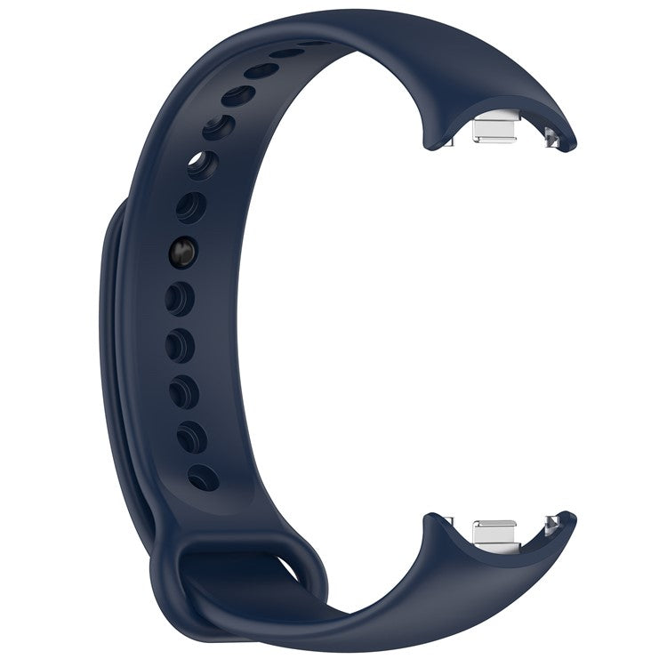For Xiaomi Smart Band 9 NFC / Band 9 / Band 8 NFC / Band 8 Silicone Watch Bands Strap with Metal Connector - Midnight Blue