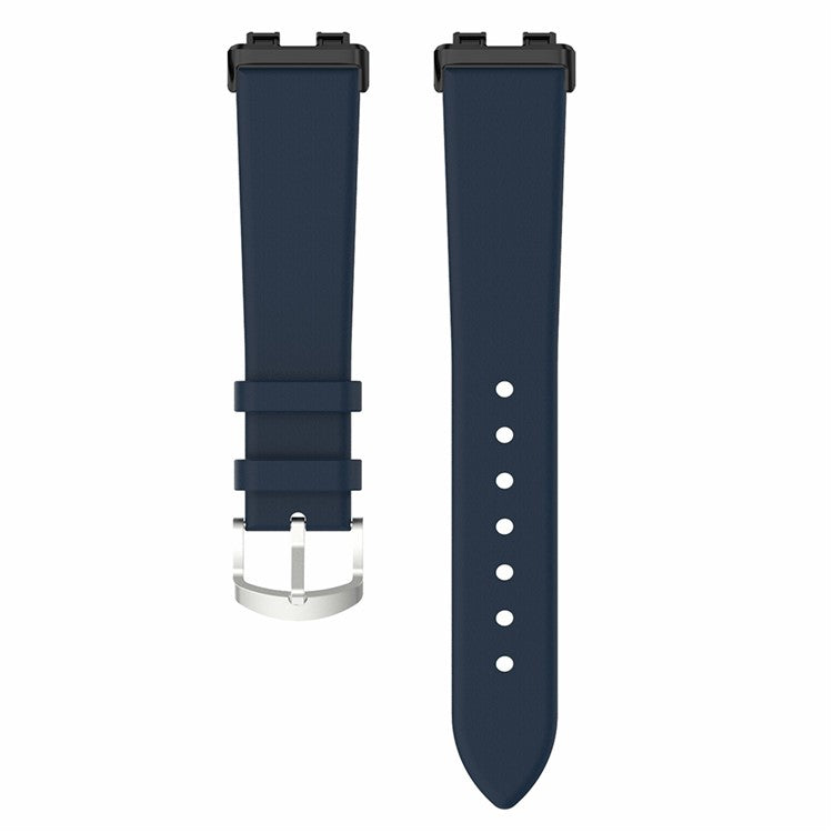 For Huawei Band 8 / Band 8 NFC / Band 9 / Band 9 NFC Watch Band Genuine Cow Leather Replacement Strap - Dark Blue