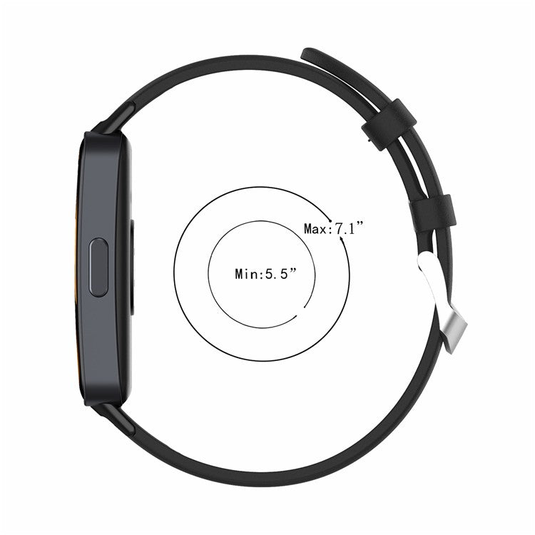 For Huawei Band 8 / Band 8 NFC / Band 9 / Band 9 NFC Watch Band Genuine Cow Leather Replacement Strap - Dark Blue