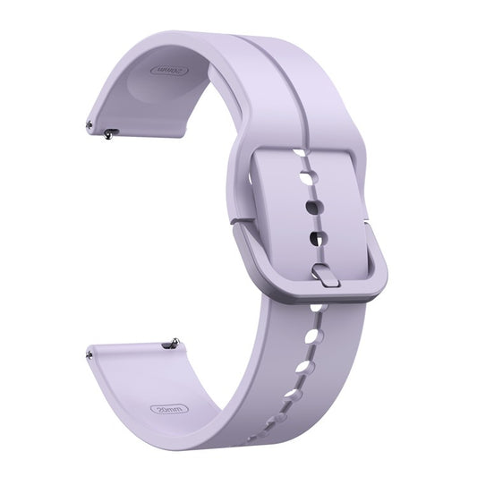For Garmin Forerunner 265 / 255 / Vivoactive 4 / Venu 2 Silicone Watch Strap 22mm Watch Band with Square Buckle - Purple