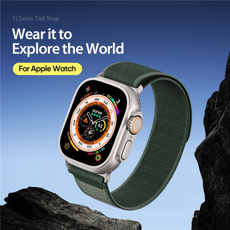DUX DUCIS Band for Apple Watch Series 10 46mm / Ultra 2 / Ultra 49mm / 9 8 7 45mm / SE (2023) SE (2022) SE 6 5 4 44mm / 3 2 1 42mm Nylon Strap - Green