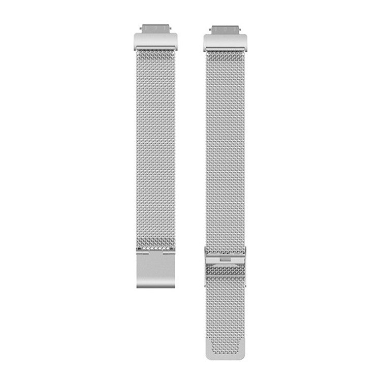 For Fitbit Inspire 3 Stainless Steel Fine Mesh Strap Replacement Smart Watch Band with Buckle - Silver