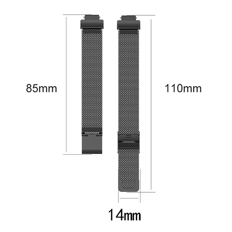 For Fitbit Inspire 3 Stainless Steel Fine Mesh Strap Replacement Smart Watch Band with Buckle - Silver