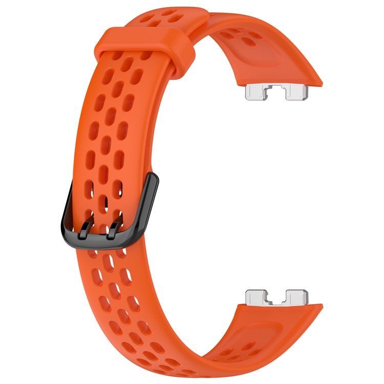 For Huawei Band 8 / Band 8 NFC / Band 9 / Band 9 NFC Breathable Silicone Smart Watch Strap Comfortable Wearing Wrist Band - Orange