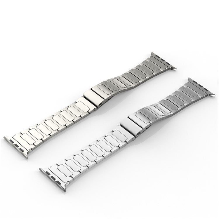 For Apple Watch Series 10 46mm / Ultra 2 Ultra 49mm /  Series 9 8 7 45mm / 6 5 4 SE (2023) SE (2022) SE 44mm / 3 2 1 42mm Titanium Alloy Strap Watch Band - Titanium Color