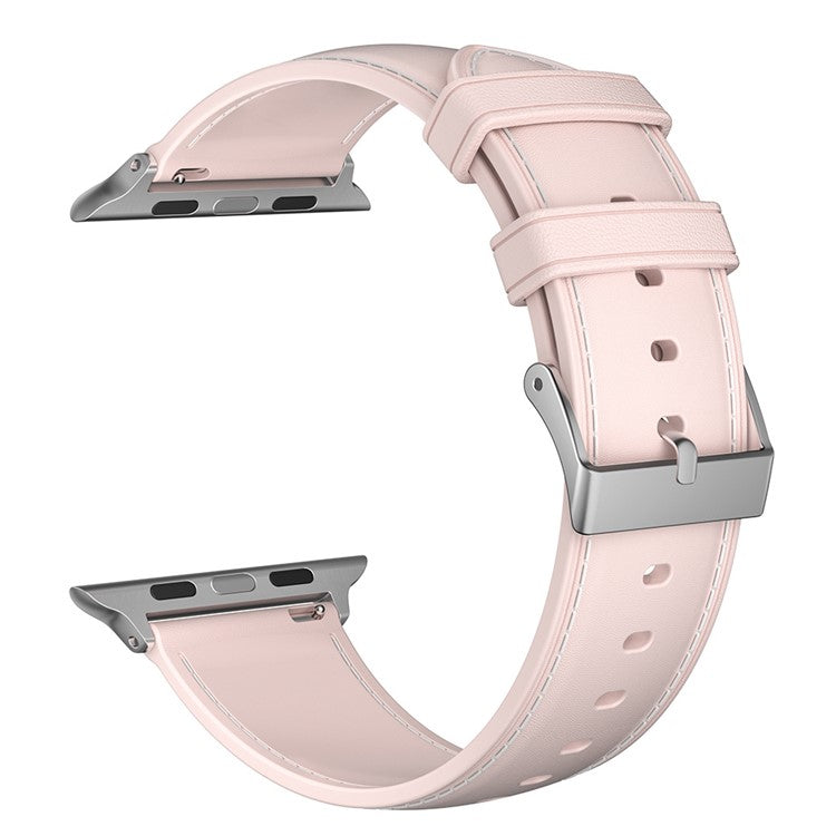 AW 22mm Watch Strap for Apple Watch Series 10 42mm / 9 8 7 41mm / SE (2023) SE (2022) SE 6 5 4 40mm / 3 2 1 38mm TPU Stitching Watchband - Pink