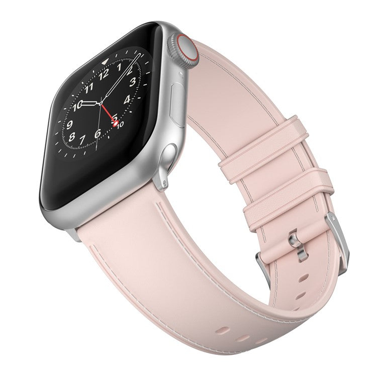AW 22mm Watch Strap for Apple Watch Series 10 42mm / 9 8 7 41mm / SE (2023) SE (2022) SE 6 5 4 40mm / 3 2 1 38mm TPU Stitching Watchband - Pink