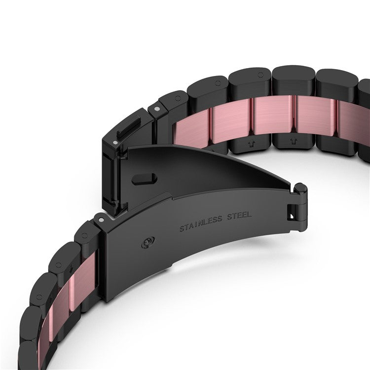 For Google Pixel Watch 3 41mm / Watch 2 / Pixel Watch Stainless Steel Watch Strap Integrate Replacement Watch Band - Black / Pink / Black