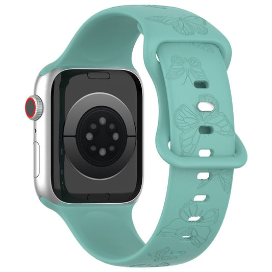 For Apple Watch Series 10 46mm / Ultra 2 Ultra 49mm /  Series 9 8 7 45mm / 6 5 4 SE (2023) SE (2022) SE 44mm / 3 2 1 42mm Watch Strap Silicone Band - Green