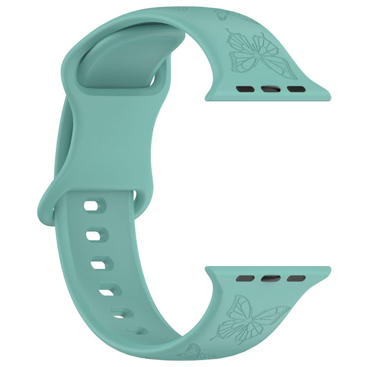 For Apple Watch Series 10 46mm / Ultra 2 Ultra 49mm /  Series 9 8 7 45mm / 6 5 4 SE (2023) SE (2022) SE 44mm / 3 2 1 42mm Watch Strap Silicone Band - Green