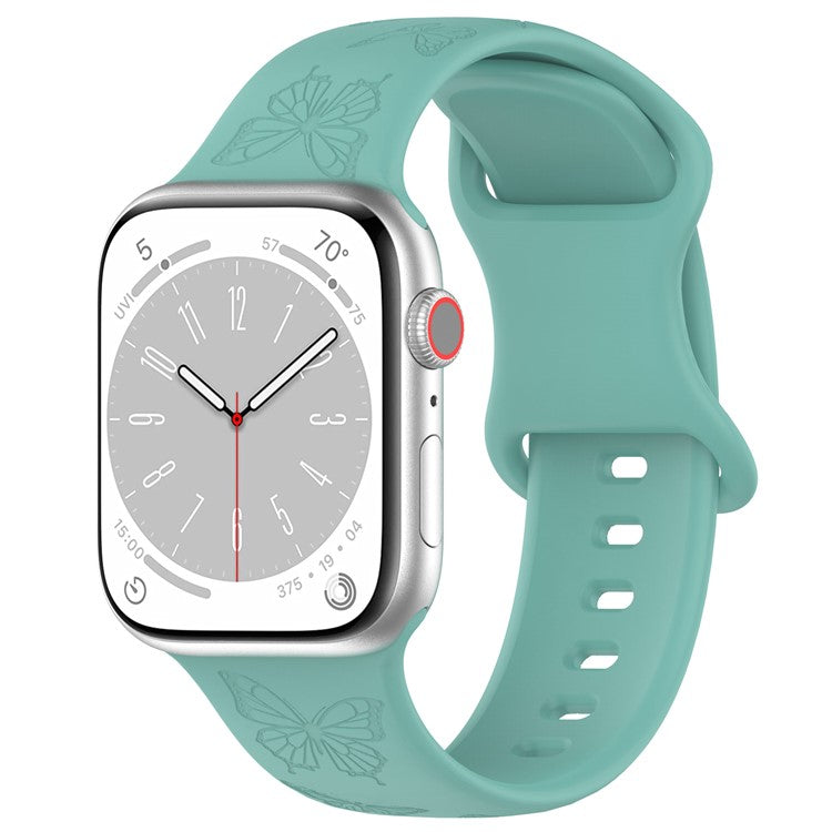For Apple Watch Series 10 46mm / Ultra 2 Ultra 49mm /  Series 9 8 7 45mm / 6 5 4 SE (2023) SE (2022) SE 44mm / 3 2 1 42mm Watch Strap Silicone Band - Green