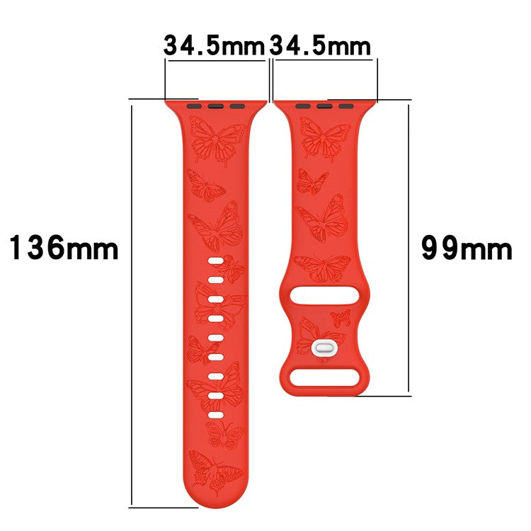 For Apple Watch Series 10 46mm / Ultra 2 Ultra 49mm /  Series 9 8 7 45mm / 6 5 4 SE (2023) SE (2022) SE 44mm / 3 2 1 42mm Watch Strap Silicone Band - Green