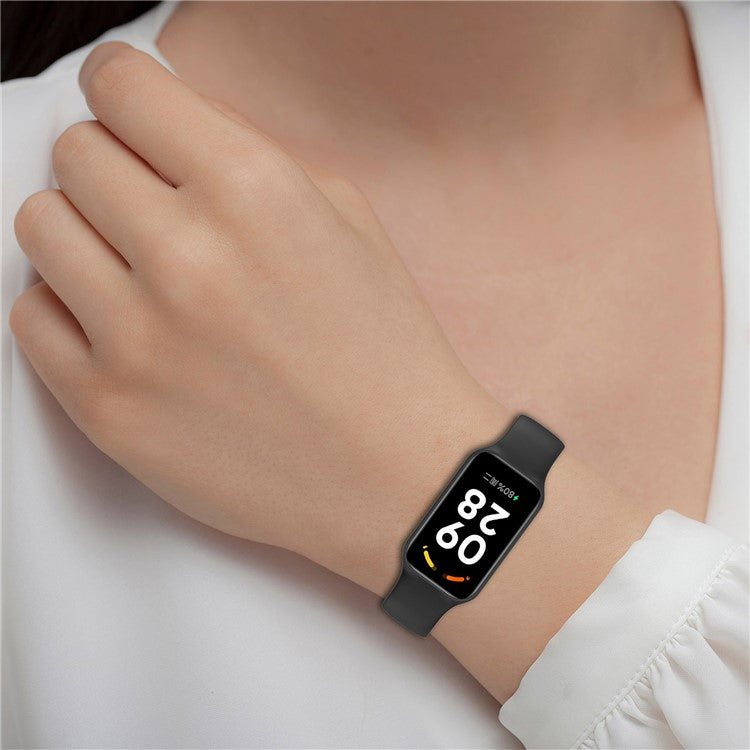 For Xiaomi Smart Band 8 Active / Redmi Band 2 Silicone Watch Band Replacement Wrist Strap with Watch Case - Dark Green