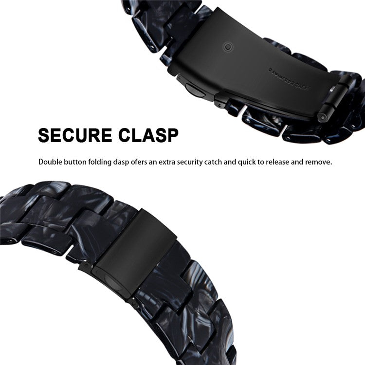 For Misfit Vapor Watch Band Waterproof Resin Replacement Watch Strap - Black Flower