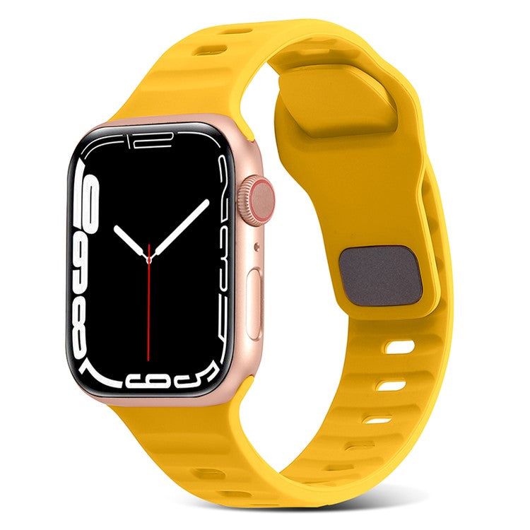 Watch Strap for Apple Watch Series 10 42mm / 9 8 7 41mm / SE (2023) SE (2022) SE 6 5 4 40mm / 3 2 1 38mm Smart Watch Silicone Band - Yellow