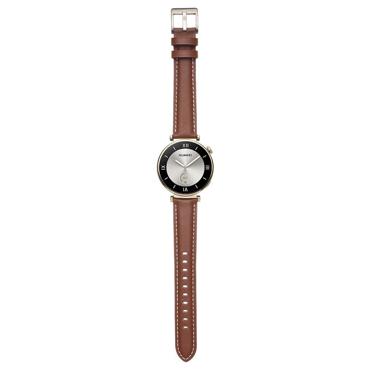 18mm Watch Strap for Huawei Watch GT 4 41mm / Garmin Venu 3S Genuine Cow Leather Watch Band - Caramel