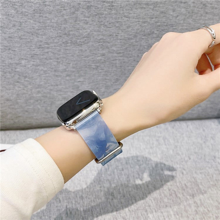 For Apple Watch Series 10 46mm / Ultra 2 Ultra 49mm /  Series 9 8 7 45mm / 6 5 4 SE (2023) SE (2022) SE 44mm / 3 2 1 42mm Watch Band Silicone Strap - Rainbow