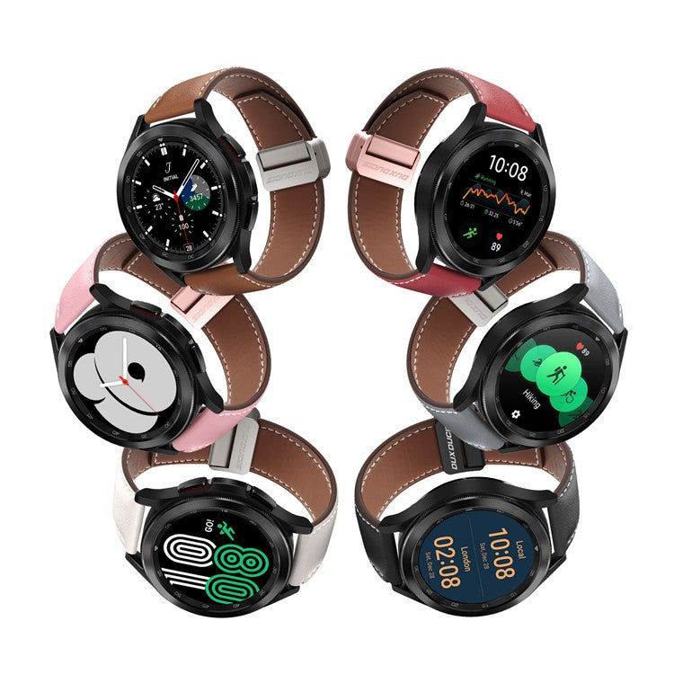 DUX DUCIS YA Series for Samsung Galaxy Watch3 45mm  /  Huawei Watch Ultimate Genuine Cow Leather Strap 22mm Watch Band - White