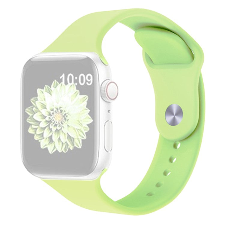 KALEBOL For Apple Watch 10 46mm / Ultra 2 / Ultra 49mm / 9 8 7 45mm / SE (2023) SE (2022) SE 6 5 4 44mm / 3 2 1 42mm Silicone Watch Straps, Size: S / M - Green