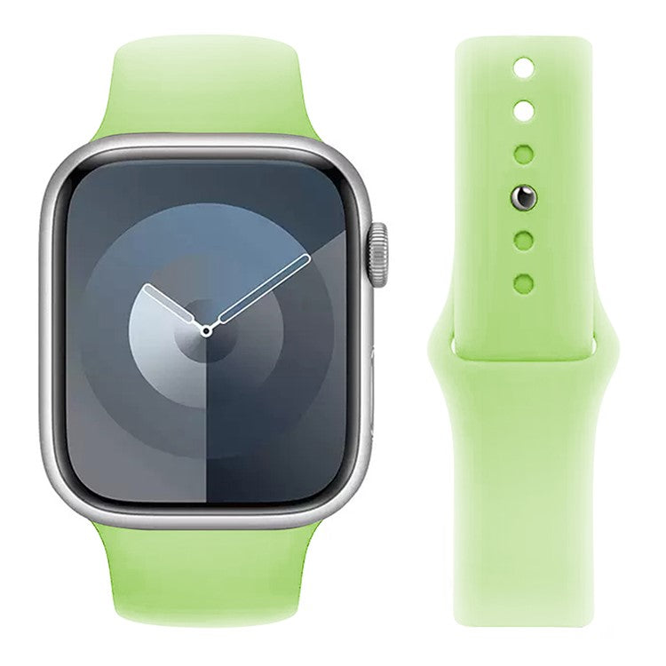 KALEBOL For Apple Watch 10 46mm / Ultra 2 / Ultra 49mm / 9 8 7 45mm / SE (2023) SE (2022) SE 6 5 4 44mm / 3 2 1 42mm Silicone Watch Straps, Size: S / M - Green